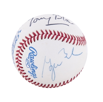 George W. Bush & Tony Blair Dual Signed Baseball (JSA & White House Staff LOA) 